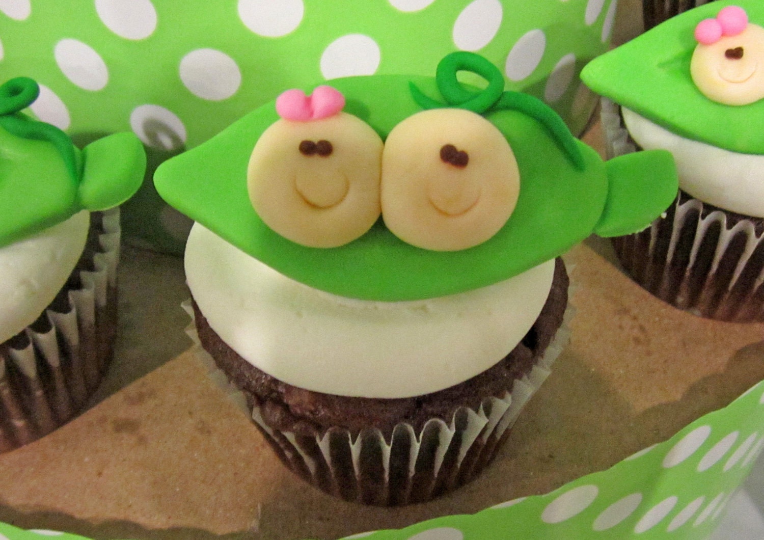 Peas in a Pod Cupcake Toppers - 1 Dozen Il_570xn