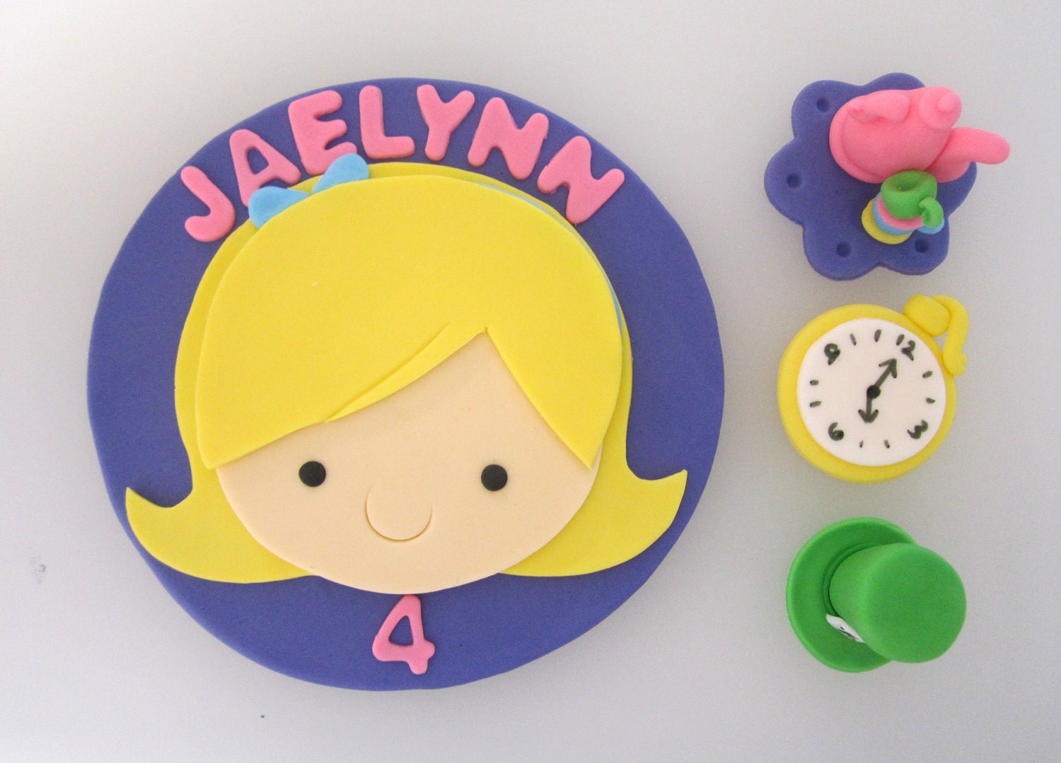 Alice in Wonderland Cake Topper & 1 Dozen Cupcake Toppers Il_570xn