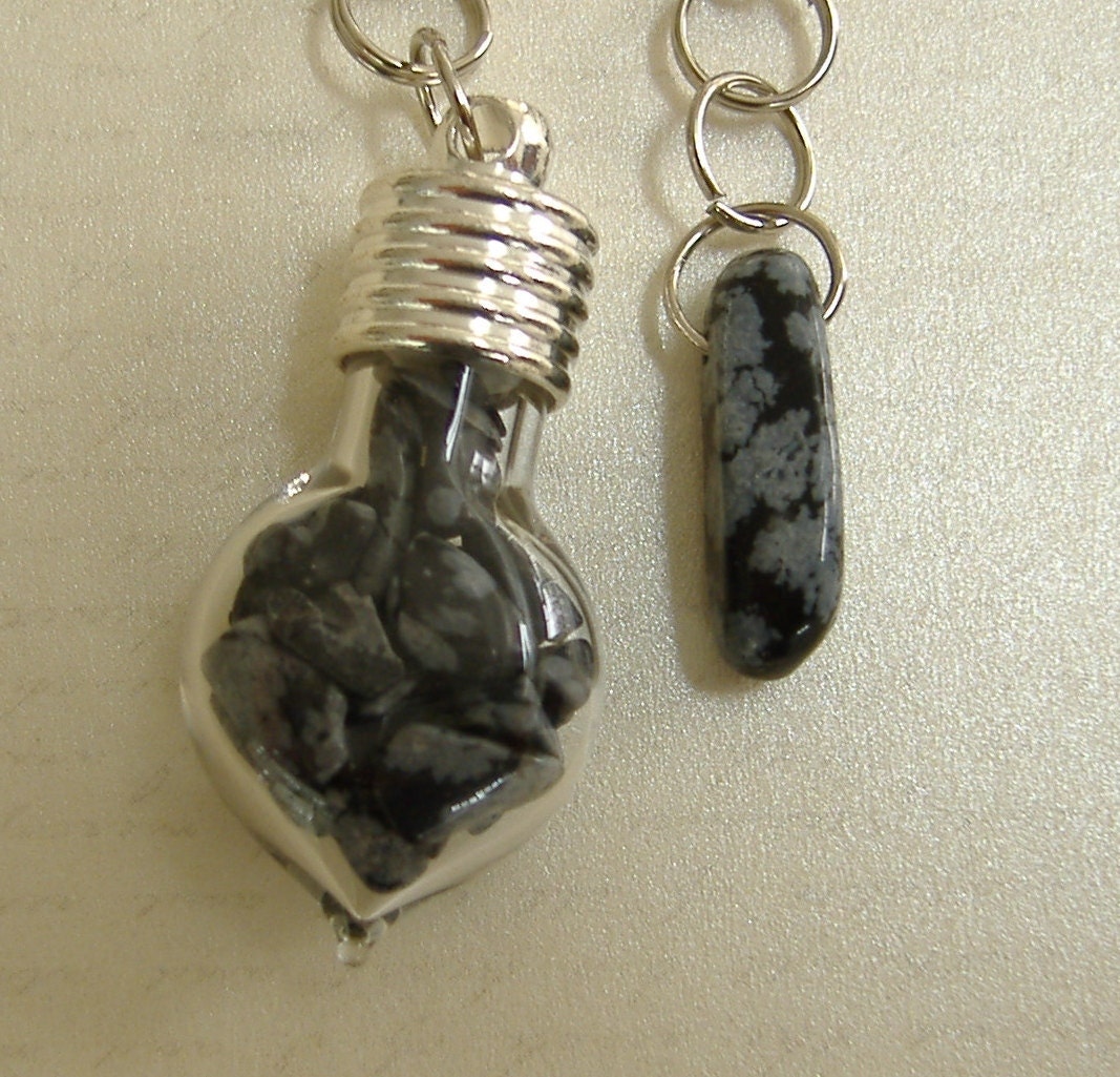 Snowflake Obsidian Dowsing Pendulum - Stone of Scrying, Purity, Stone of Inner Self, Scorpio Power Stone, Root and Sacral Chakra,