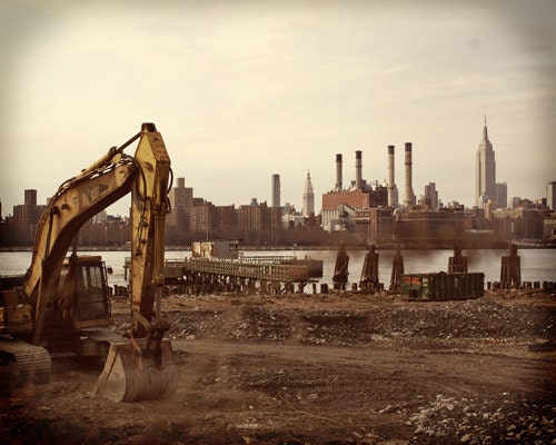 Industrial Landscape by the Williamsburg waterfront in Brooklyn New York