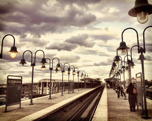 Clouds from the no7 train platform in Woodside, NY