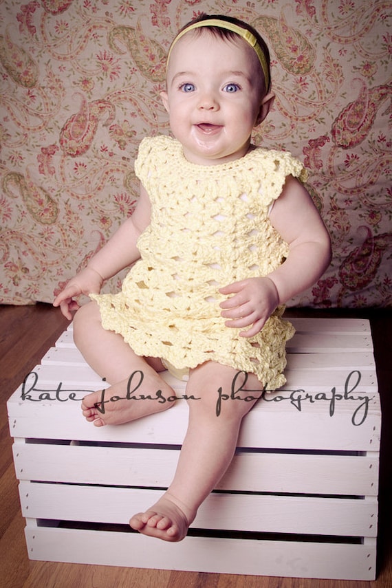 Fun Heather Dress Crochet Pattern Sizes 12 and 24 Months