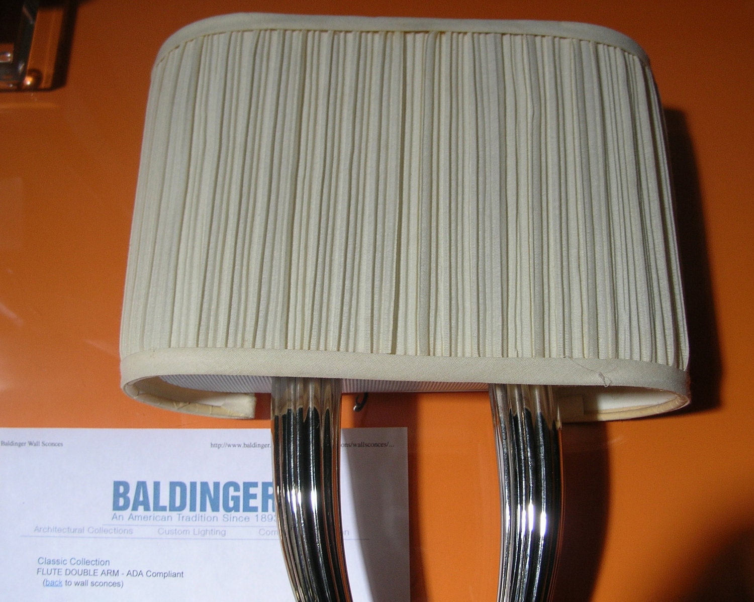 Pair of Classic French Art Deco Style Fluted Double-Arm Wall Sconces