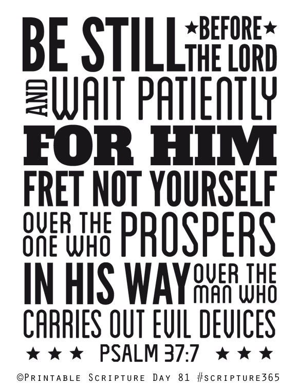 Wait Patiently. Psalm 37:3-4. 8x10in  DIY Printable Christian Poster. PDF.Bible Verse.