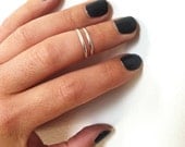 1 Single Sterling Silver Layering, Stacking, Mid Knuckle, Midi Ring-  any size