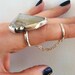 Pyramid Quartz and Sterling Silver Chain Ring