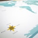 World Map - Mint - modern design print 13x19