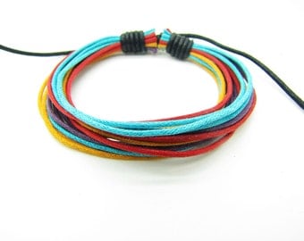 fashion Adjustable leather Cotton Rope Woven Bracelets mens bracelet cool bracelet jewelry bracelet bangle bracelet  cuff bracelet 803S