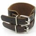 Brown Real Leather Bracelet Cuff Double Buckle Mens Bracelst/Women Bracelet 107S