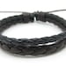 Adjustable Fashion and Cool Bracelet Cuff made of brown black Leather woven 234S