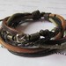 Real Leather and Multicolour Cotton Rope Woven Bracelets Adjustable 344S