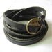 10% OFF Black Leather Cool Bracelet With Metal Buckle Adjustable 375S
