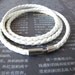 3 Circles White Leather Bracelet Adjustable Cuff 430S