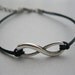 10%OFF Discount Black Ropes Steampunk Bracelet antique silver karma bracelet,Infinity Wish Bracelet Adjustable Bracelet 604S
