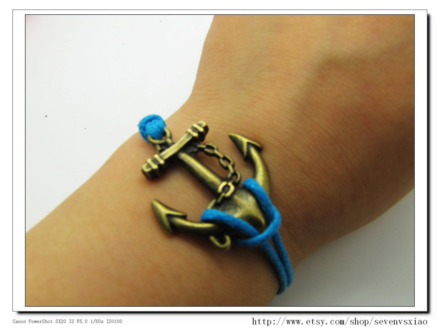 10% OFF Adjustable Vintage Hunger Games Bacelet Bule Anchor Bracelet With Blue Ropes Cuff Bracelet Vintage bracelet 553S1