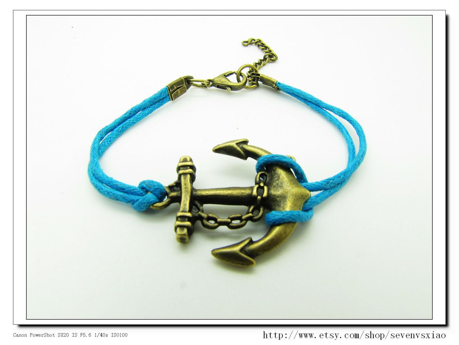 10% OFF Adjustable Vintage Hunger Games Bacelet Bule Anchor Bracelet With Blue Ropes Cuff Bracelet Vintage bracelet 553S1