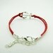 Adjustable Vintage Silver anchor Bacelet  Anchor Bracelet With Red Rope Cuff Bracelet Vintage bracelet 840S
