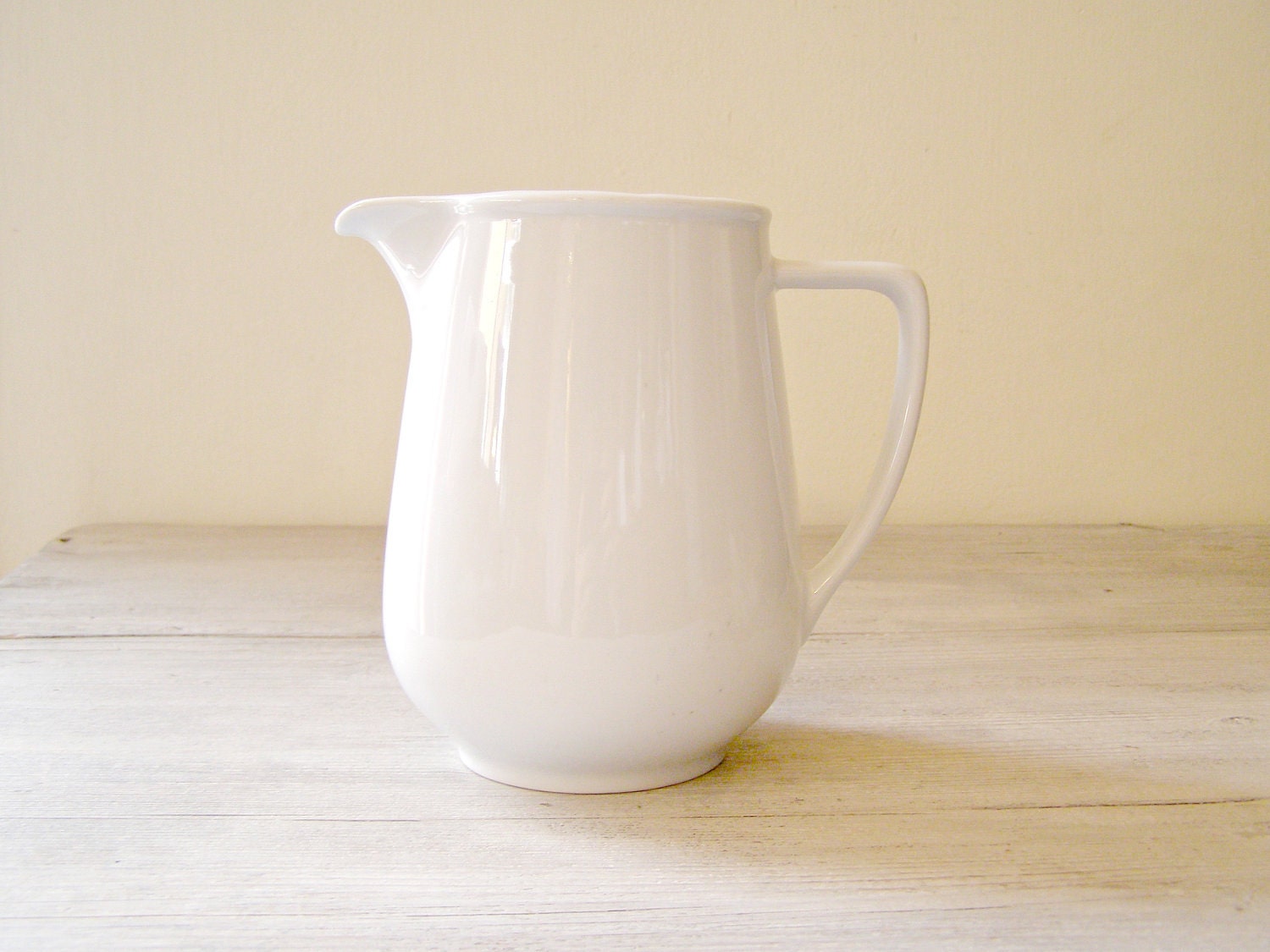 Vintage White Pitcher, Vinatage Porcelain cream Jug