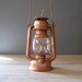Brown Lantern Lamp, Vintage rustic brown Railroad Lamp