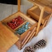 Wood Sewing Box, Vintage accordion storage box, mid century sewing supply