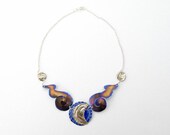 Upcycled Fairytale Moon and Clouds Neck Piece (made from bottle caps and titanium)