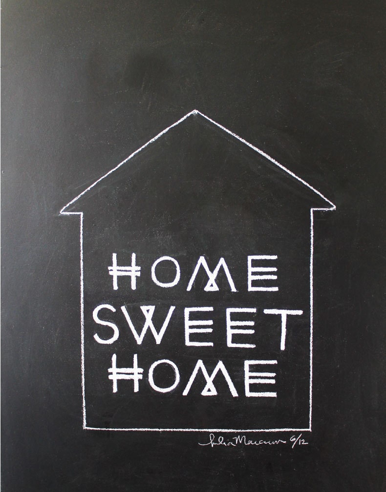 11x14 "Home Sweet Home" Limited Edition Chalkboard Drawing Print