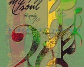 Satisfy My Soul.  8" x 12" Music Notes Bob Marley Jamaica Lyrics Fusion Paintographic Fine Art Print