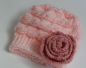 Baby Hat, Baby Girl Hat in flower Newborn Hat Photo Prop, Baby girl Knit Hat , Infant Hat Newborn Baby Girl Hat, Baby Girl Newborn Hat,