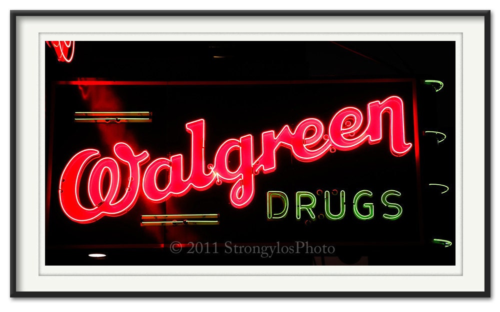 pop art photo neon sign Walgreen Drugs walgreens funky San Antonio photo StrongylosPhoto