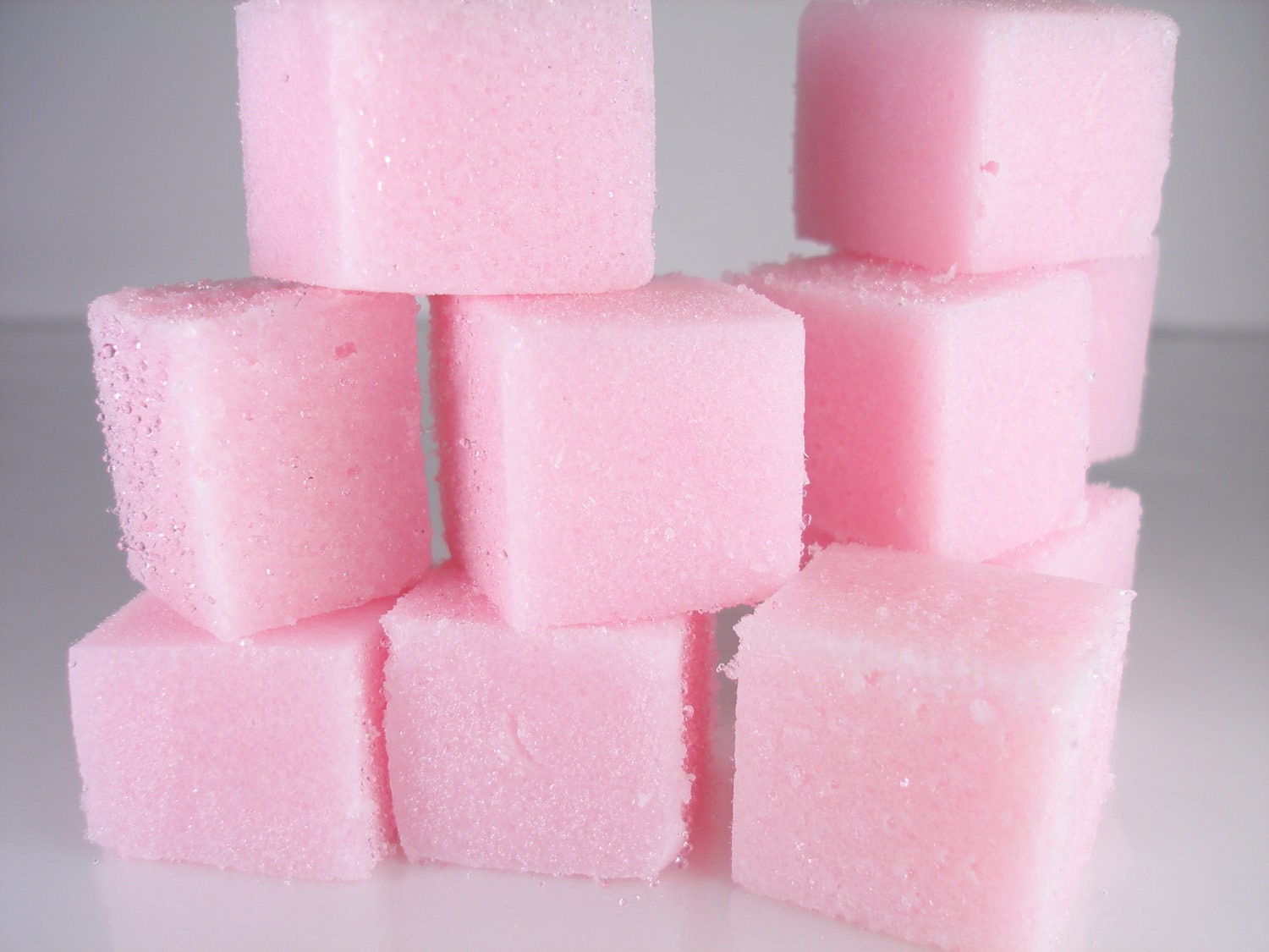 Pink Plumeria Sugar Scrub Soapy Cubes