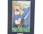 Unicorn Pegasus Diorama, "Dream Big", Book Art, Shadowbox, paper art