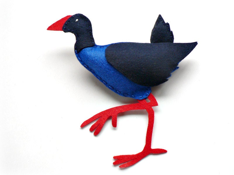 Felt Pukeko bird ornament/ magnet - New Zealand Kiwiana native bird