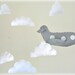 Airplane mobile - You pick your colors - blue, gray and beige planes and white clouds - Nursery Decor