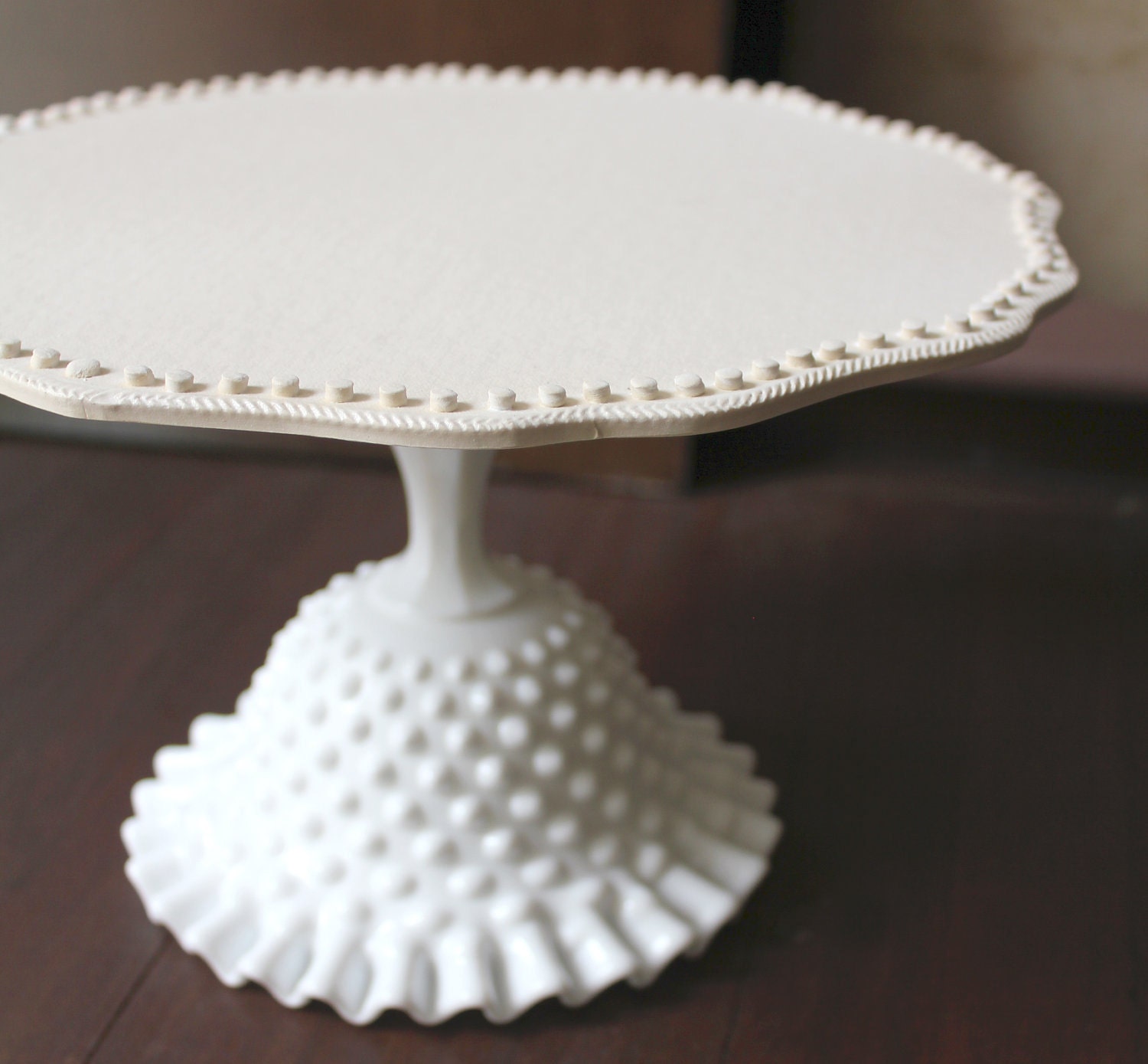 12" Cake Stand / Wedding Cake Stand Custom Cake Stands / White Cake Plate Pedestal Cupcake Stand / Vintage Cake Stands for Vintage Weddings