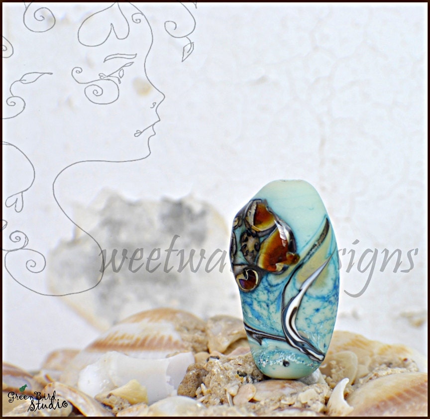 Handmade Lampwork glass Focal bead - Elven Wood