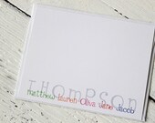Personalized Family Stationary Custom Stationery Note Cards - Set of 10