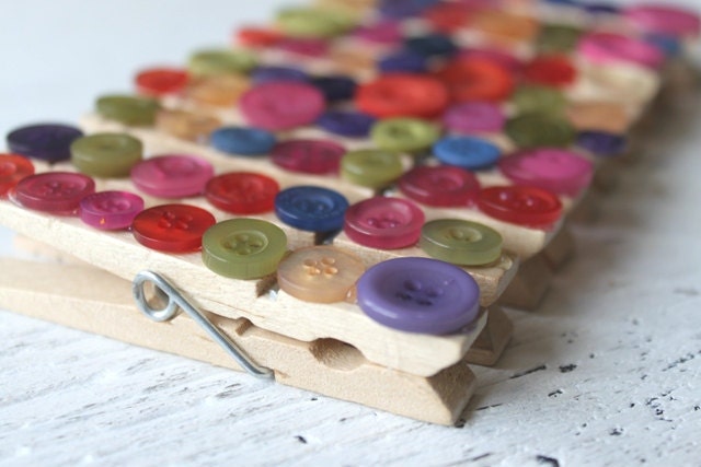 Colorful Clothespin Buttons Assorted Colors Colorful Clip Organizer Chip Clip - Set of 10