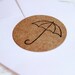 Baby Shower Stickers Umbrella Labels Kraft Paper - Set of 20