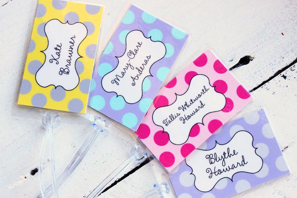 Custom Luggage Tag Polka Dot Personalized Luggage Tag Diaper Bag Tag