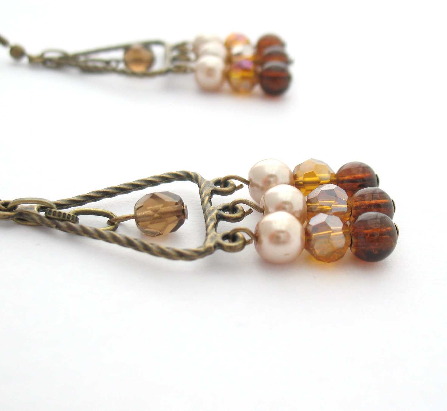 Brown Chandelier Earrings - Triangle Jewelry