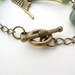 Bird Fashion Bracelet, Brass Chain & Moss Agate, Nature Inspired Jewelry