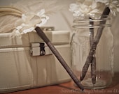 Wedding Guestbook Pen - Shabby chic rustic feather flower pen