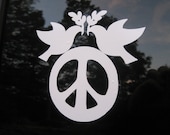 Peace Sign Decal - Dove of Peace Vinyl Car Decal - Peace Sign Window Sticker Bumper Sticker - Think peace