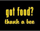 Got Food Thank a Bee Vinyl Decal - Honey Bee Car Window Decal - Car Sticker - Beekeeper Bumper Sticker - We love bees