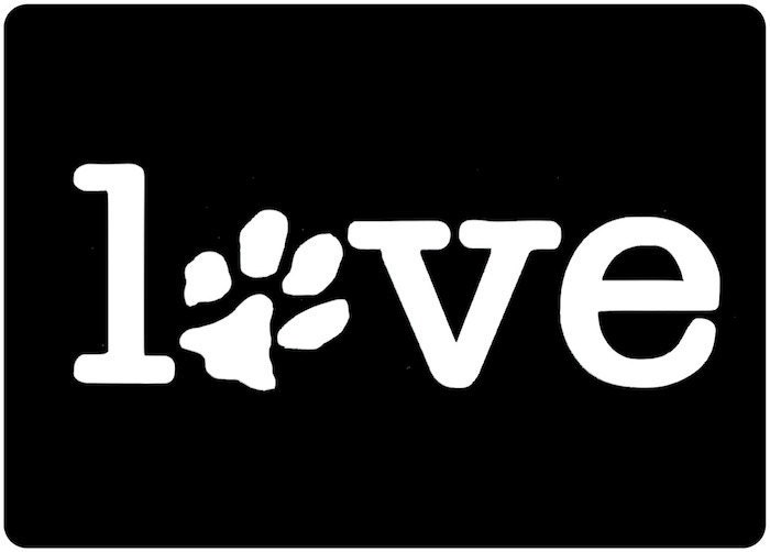 I Love My Dog Decal Paw Print  -  I Love Dogs - Just for the Dog Lover Dog Sticker Car Sticker