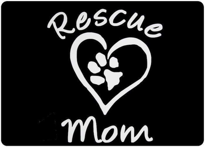 Rescue Mom Vinyl Dog Decal Paw Print Just for the Dog Lover Dog Sticker Car Sticker