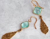 Aqua Blue Earrings Gold Filled Blue Bridal Jewelry Wedding Beach Birthstone Bridesmaids