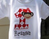 Appliqued Sock Monkey Birthday T-Shirt Another Option