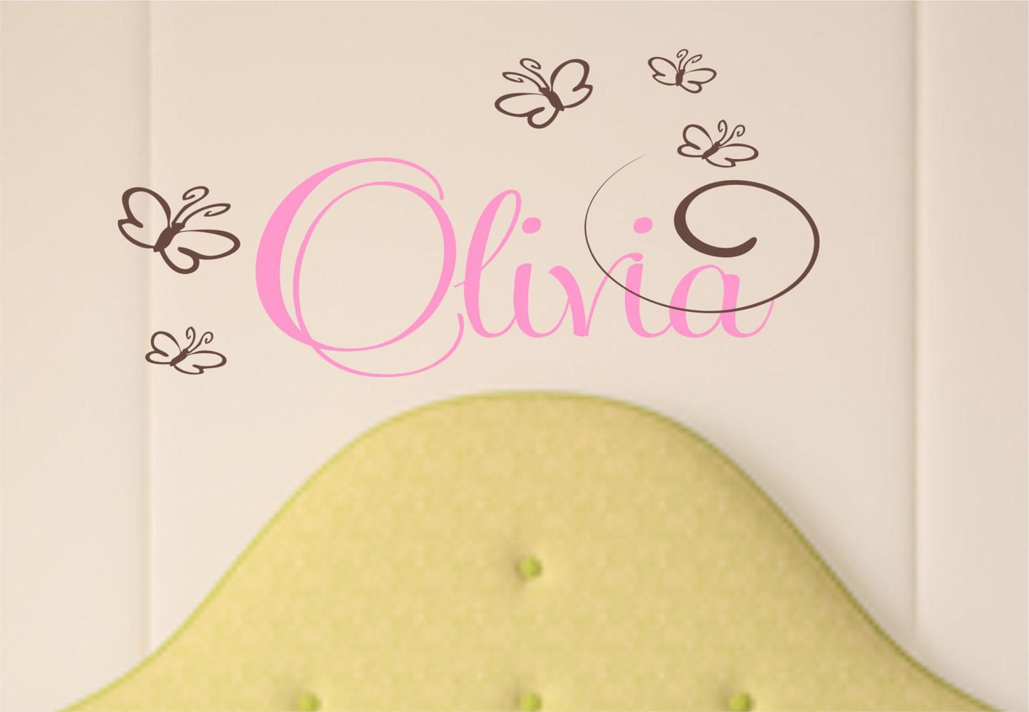 Childrens Wall Decals (SMALLER SIZE)   - Butterfly Wall Art- Girls Decals - Baby Nursery Decor - Girls Name Decals