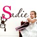 Childrens Wall Decal Personalized Name with Monkey - Girls Name Children's decor Jungle Monkey.